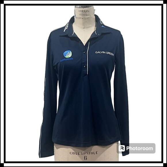 GALVIN GREEN Women's Half-Button Golf Top with Sponsor Logos - Size S - Picture 1 of 11